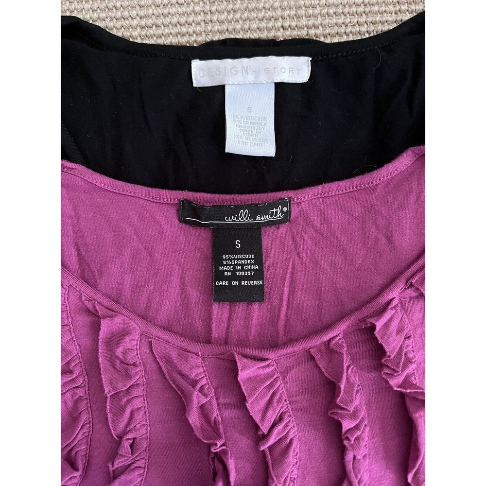 7 Anthropologie J Crew Sleeveless Short Sleeve Ruffle Top T Shirt Lot S 2 4 6 - Picture 10 of 11